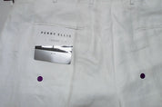 Perry Ellis Portfolio Mens Modern fit Dress 40 / 32 White Solid Linen