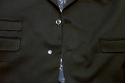 Tayion Mens Classic fit Suit Jacket Blazer 46 R Black Solid