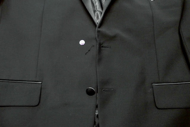 Calvin Klein Mens Slim fit Tuxedo Jacket Blazer 46 R Black Solid Wool