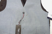 Tommy Hilfiger Mens Modern fit Button-Up Vest Small Light Blue Solid