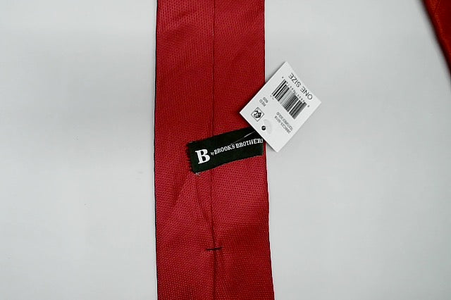 Brooks Brothers B by Mens Textured Solid Silk Neck Tie Red