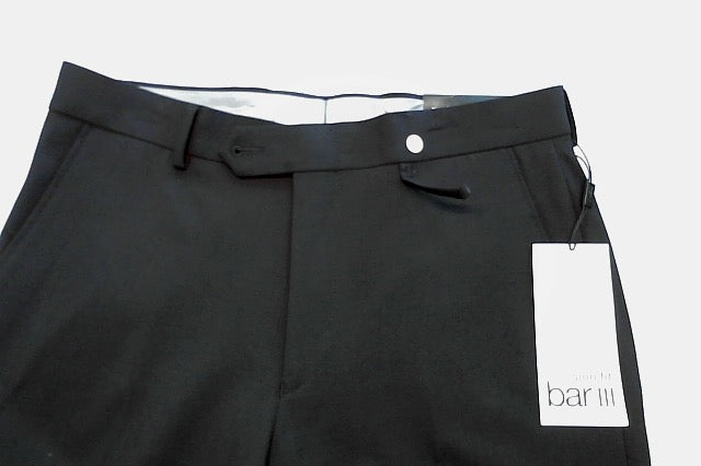 Bar Iii Mens Slim fit Dress Pants 30 / 30 Black Solid