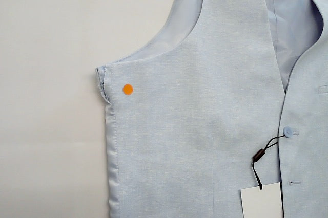 Bar Iii Mens Slim fit Button-Up Suit Vest Small Powder Blue Solid