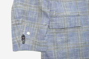 Michael Kors Mens Classic fit Sport Coat Blazer 44 L Blue Beige Plaid