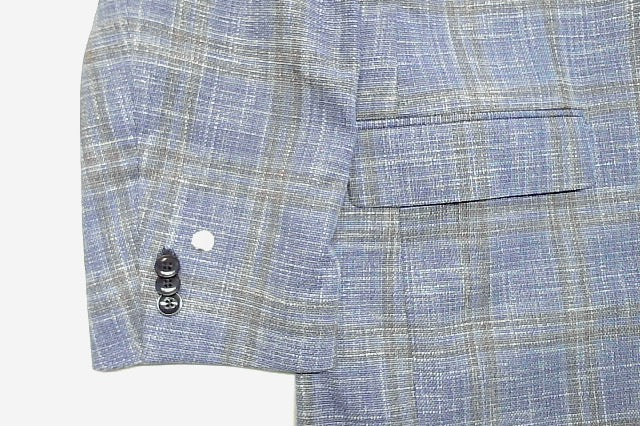 Michael Kors Mens Classic fit Sport Coat Blazer 44 L Blue Beige Plaid