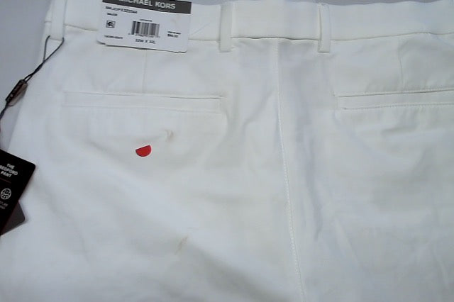 Michael Kors Mens Classic fit Cotton Dress Pants 32 / 32 White Solid