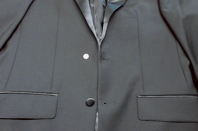 Calvin Klein Mens Slim fit Wool Tuxedo Jacket Blazer 38 R Black Solid Stretch