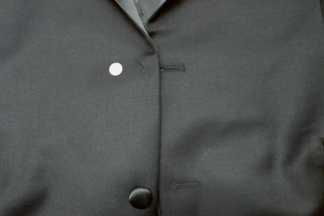 Michael Kors Mens Classic fit Wool Tuxedo Jacket Blazer 46 L Black Solid Stretch