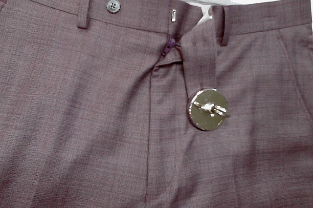 Calvin Klein Mens Slim fit Wool Dress Pants 32 / 32 Eggplant Purple Solid