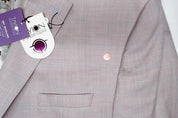 Tayion Mens Regular fit Suit Jacket Blazer 50 R Pink Plaid