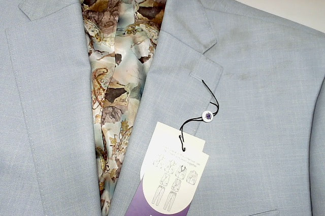 Tayion Mens Regular fit Suit Jacket Blazer 48 L Light Blue Solid
