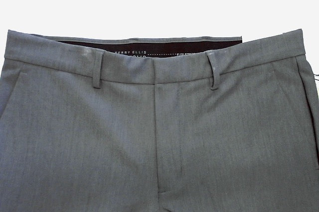 Perry Ellis Mens Modern fit Dress Pants 32 / 32 Charcoal Gray Solid