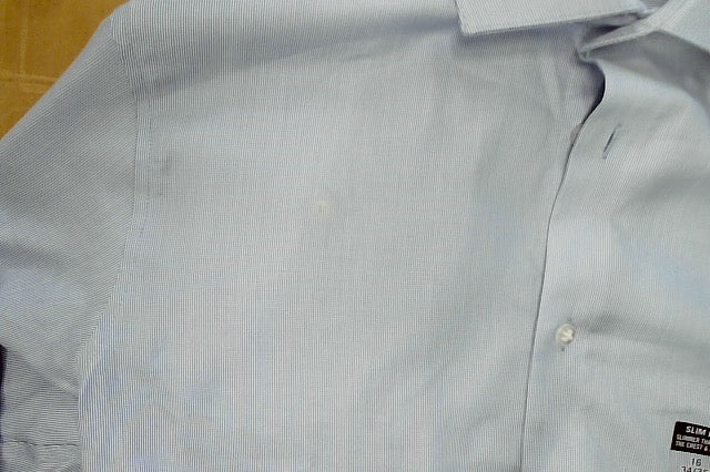 Calvin Klein Mens Slim fit Dress Shirt Large 16 in 34-35 Blue Solid