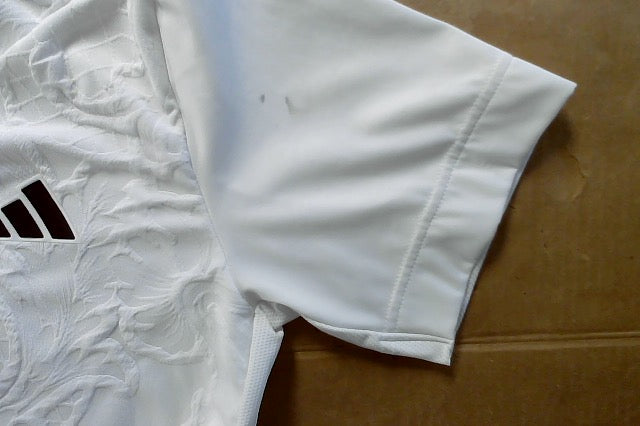 Adidas Mens Regular fit Short Sleeve Textured Polo Shirt Small White
