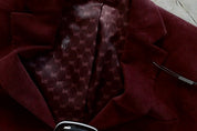 Michael Kors Men Classic fit Corduroy Sport Coat Blazer 38 S Burgundy Red Solid