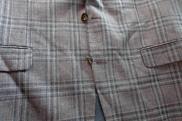 Michael Kors Men Classic fit Sport Coat Blazer 46 L Red Plaid