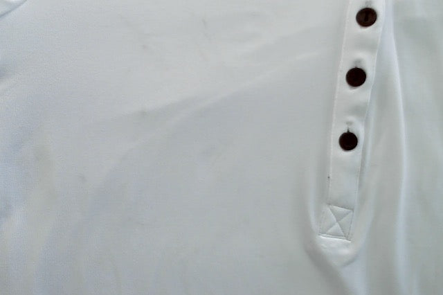 BASS OUTDOOR Women Regular fit Short Sleeve Polo Shirt Medium White Solid
