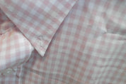 Club Room Mens Regular fit Dress Shirt XL 17.5 in 36-37 Light Pink Check
