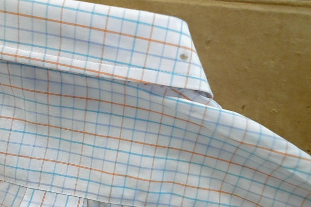 Club Room Mens Regular fit Dress Shirt Medium 15.5 in 32-33 White Check