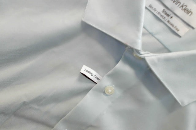 Calvin Klein Mens Slim fit Dress Shirt XL 17 in 34-35 Green Solid