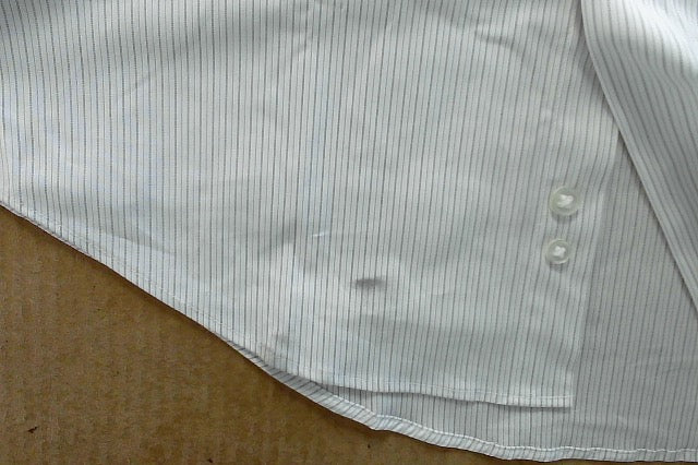 Calvin Klein Mens Slim fit Dress Shirt Medium 15.5 in 32-33 Light Grey Striped
