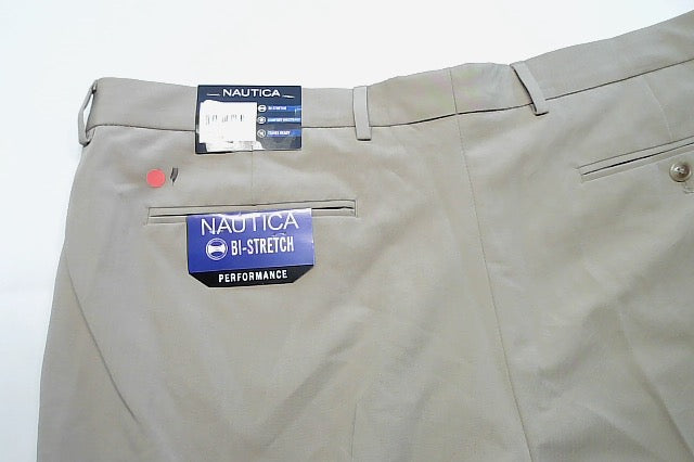Nautica Mens Modern fit Dress Pants 42 / 29 Camel Tan Solid