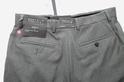 Perry Ellis Mens Modern fit Dress Pants 33 / 32 Brown Plaid Stretch