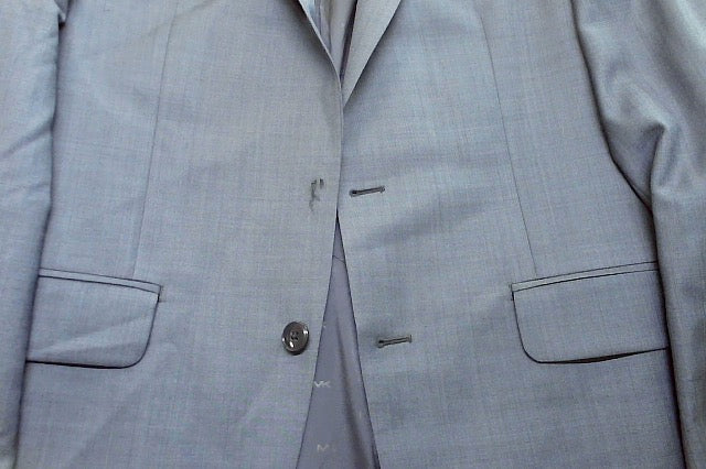 Michael Kors Mens Classic fit Wool Suit Jacket Blazer 40 R Blue Solid Stretch