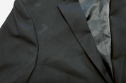 Kenneth Cole Mens Slim fit Suit Jacket Blazer 44 L Black Solid Stretch