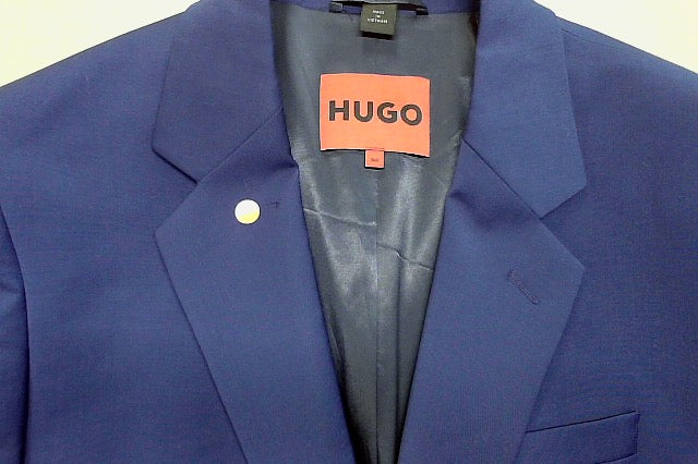 Hugo Boss Mens Modern fit Wool Suit Jacket Blazer 36 R Blue Solid