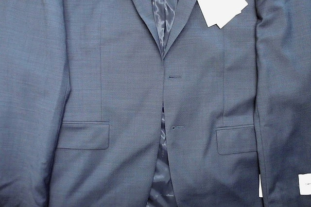 Calvin Klein Mens Slim fit Wool Suit Jacket Blazer 38 S Blue Solid Stretch