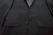 Calvin Klein Mens Slim fit Wool Tuxedo Jacket Blazer 36 S Black Solid Stretch