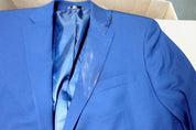 Kenneth Cole Mens Slim fit Suit Jacket Blazer 44 R Blue Solid Stretch