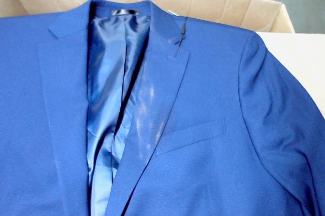 Kenneth Cole Mens Slim fit Suit Jacket Blazer 44 R Blue Solid Stretch