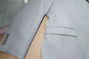 Bar Iii Mens Slim fit Suit Jacket Blazer 44 R Light Grey Solid Wool