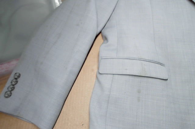 Bar Iii Mens Slim fit Suit Jacket Blazer 44 R Light Grey Solid Wool