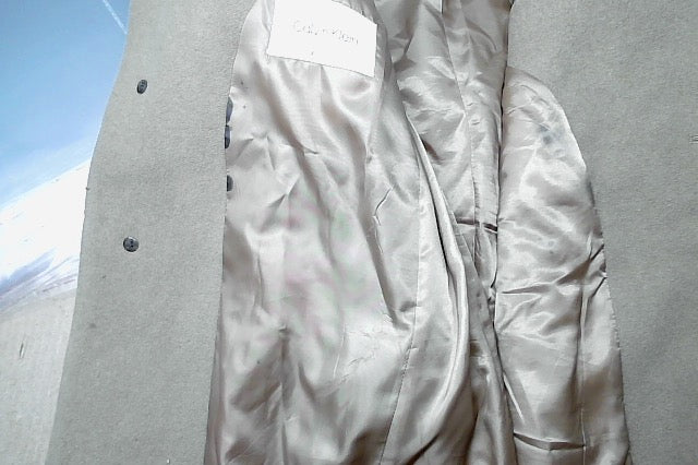 Calvin Klein Mens Slim fit Overcoat Coat 40 R Beige Solid