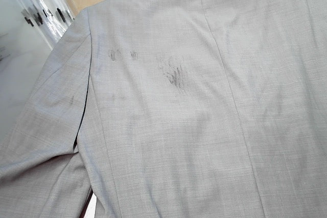 Calvin Klein Mens Slim fit Suit Jacket Blazer 40 L Light Grey Solid Stretch Wool