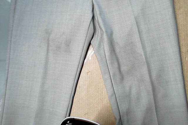 Calvin Klein Mens Slim fit Dress Pants 34 / 30 Light Grey Solid Stretch Wool