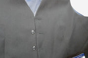 Tommy Hilfiger Mens Modern fit Button-Up Suit Vest Medium Black Solid Stretch