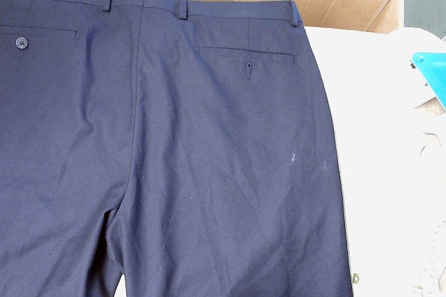 Kenneth Cole Mens Slim fit Dress Pants 38 / 32 Navy Blue Solid