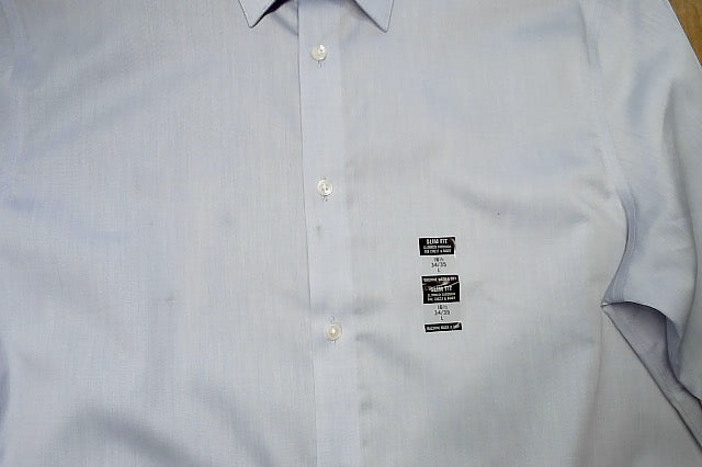 Calvin Klein Mens Slim fit Dress Shirt Large 16.5 in 34-35 Blue Herringbone