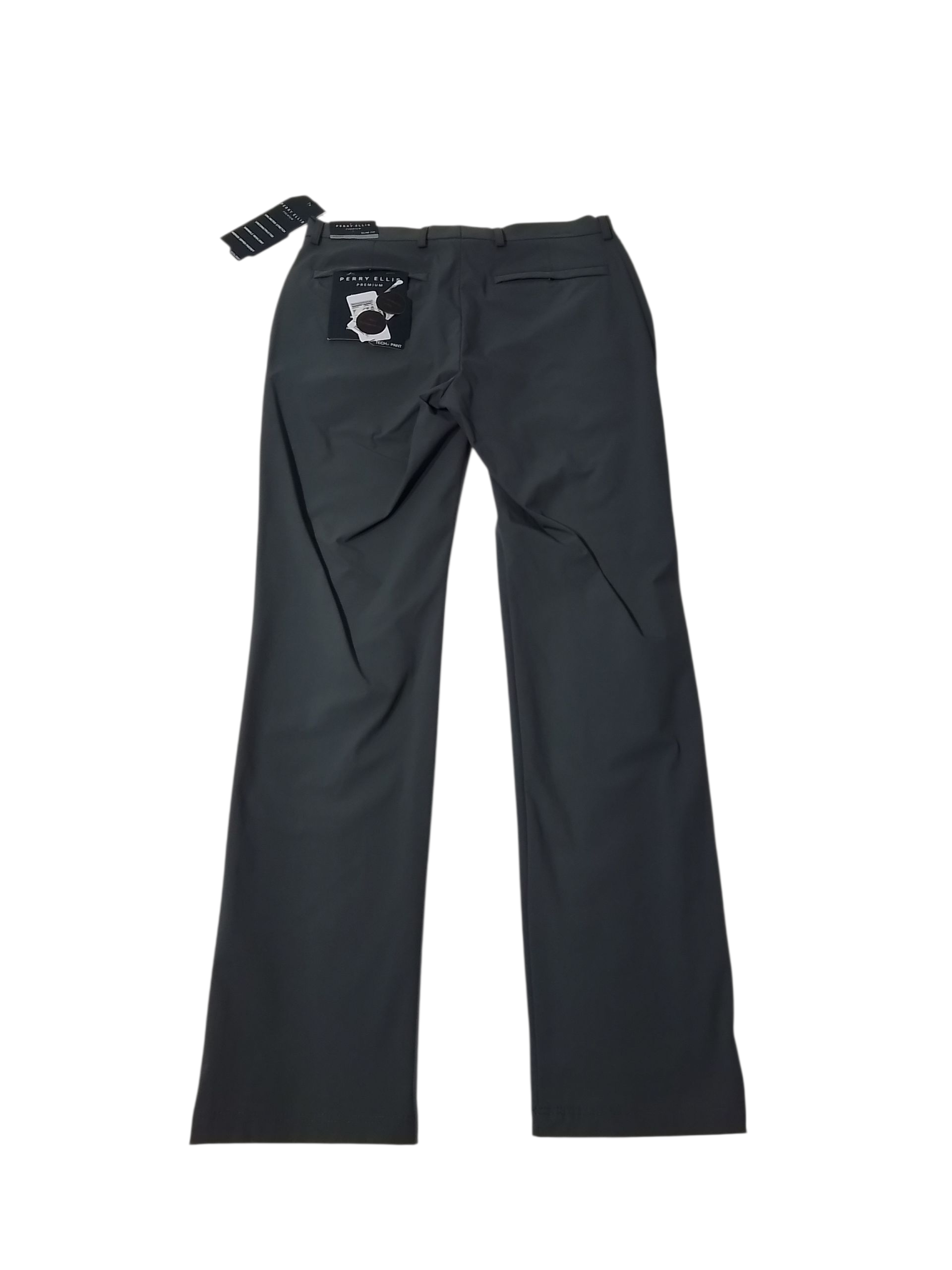 Perry Ellis Mens Slim fit Dress Pants 32 / 32 Dark Grey Solid