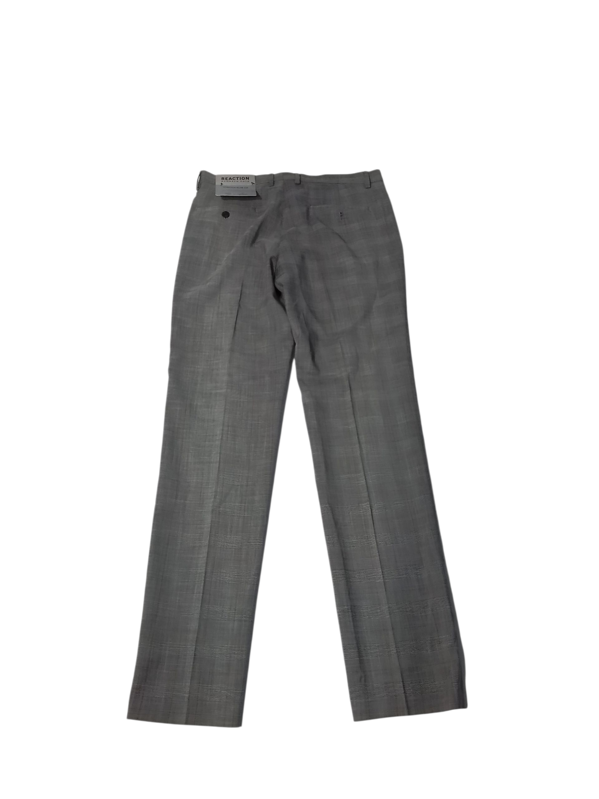 Kenneth Cole Reaction Mens Modern fit Dress Pants 32 / 32 Charcoal Grey Plaid