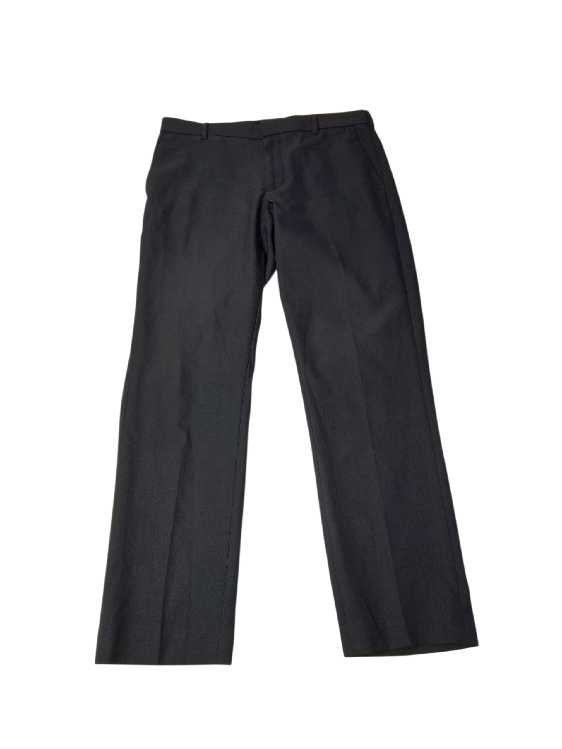 Van Heusen Mens Slim fit Dress Pants 33 / 30 Grey Herringbone