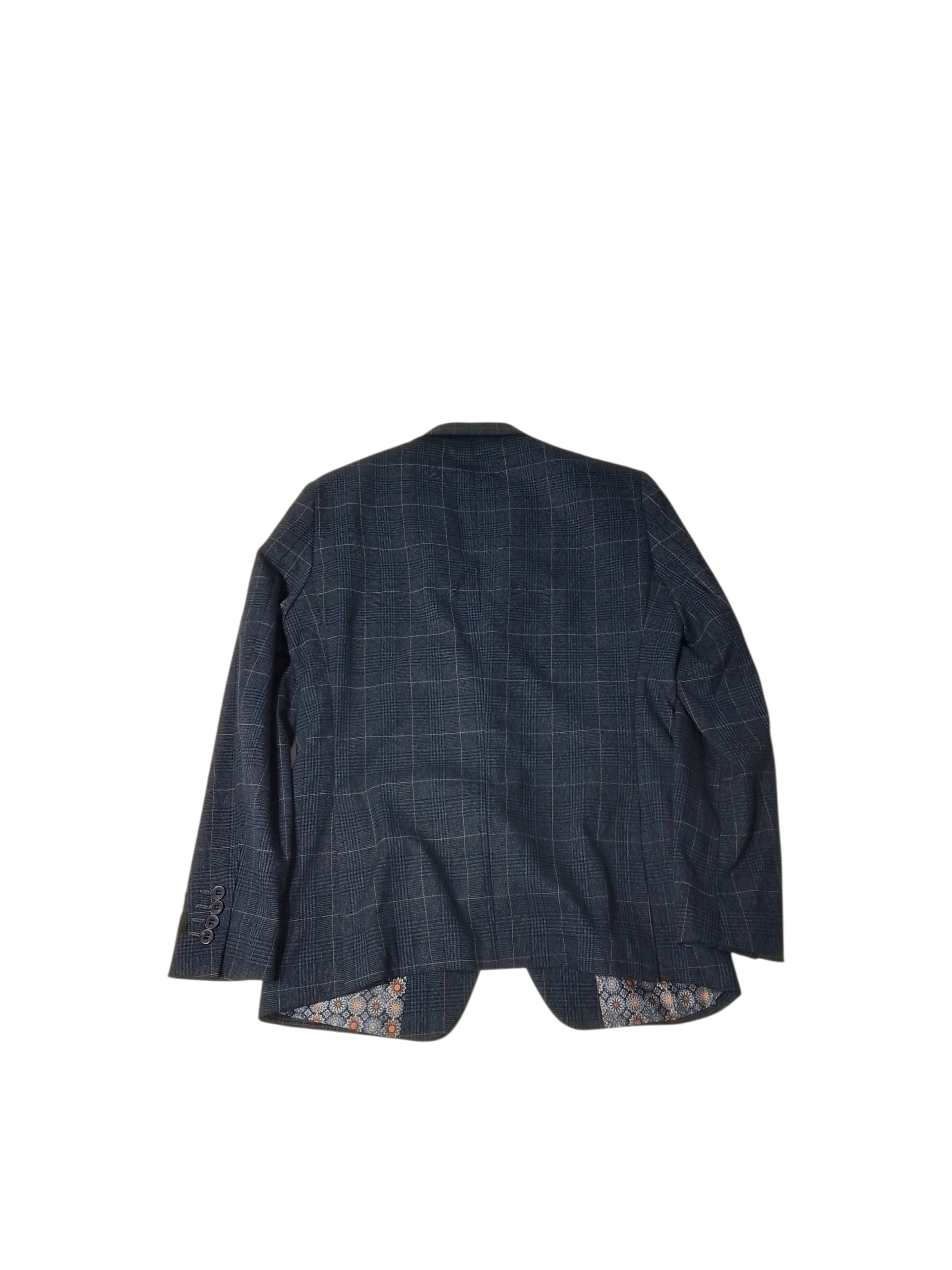 Tom Baine Mens Slim fit Sport Coat Blazer 3XL 48 Blue Plaid