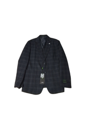 Tom Baine Mens Slim fit Sport Coat Blazer 40 R Black Plaid