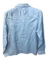 INC International Concepts Mens Linen Button Down Medium Blue Solid