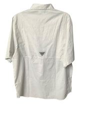 Columbia Mens Regular fit Short Sleeve Button-Up Shirt Large White Check