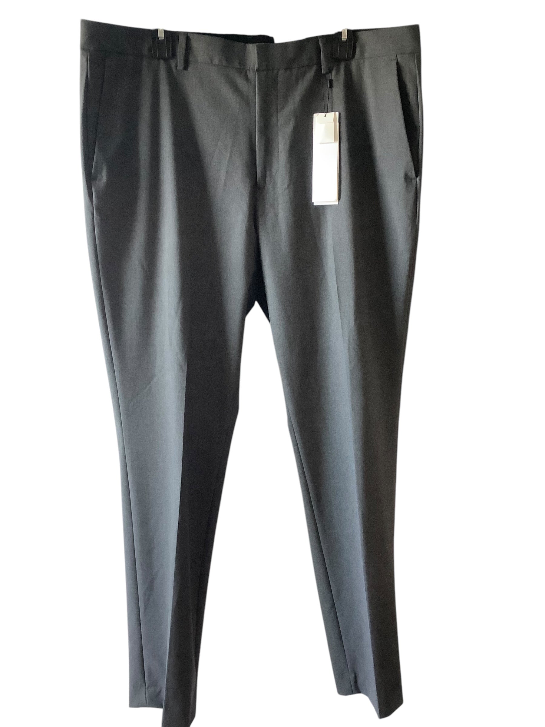 Calvin Klein Men"s Slim fit Dress Pants 38 / 32 Grey Solid Stretch